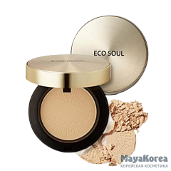 СМ ECO SOUL Пудра компактная золотая 21 тон Eco Soul Luxury Gold Pact 21 Light Beige 9гр