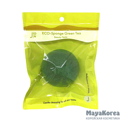 [J:ON] Спонж конняку ЗЕЛЕНЫЙ ЧАЙ ECO-Sponge Green Tea