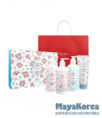 [Rosemine] Набор для ухода за телом АРОМАТ ЦВЕТУЩЕЙ РОЗЫ RoseMine Steam Soft Body Gift Set!, 300 мл/300 мл/300 мл/100 мл