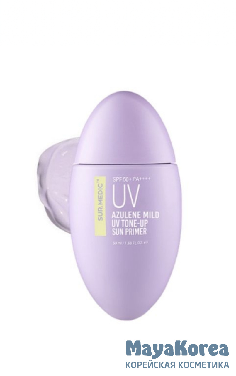 Праймер легкий солнцезащитный с азуленом Sur.Medic+ Azulene Mild UV Tone-Up Sun Primer 50ml