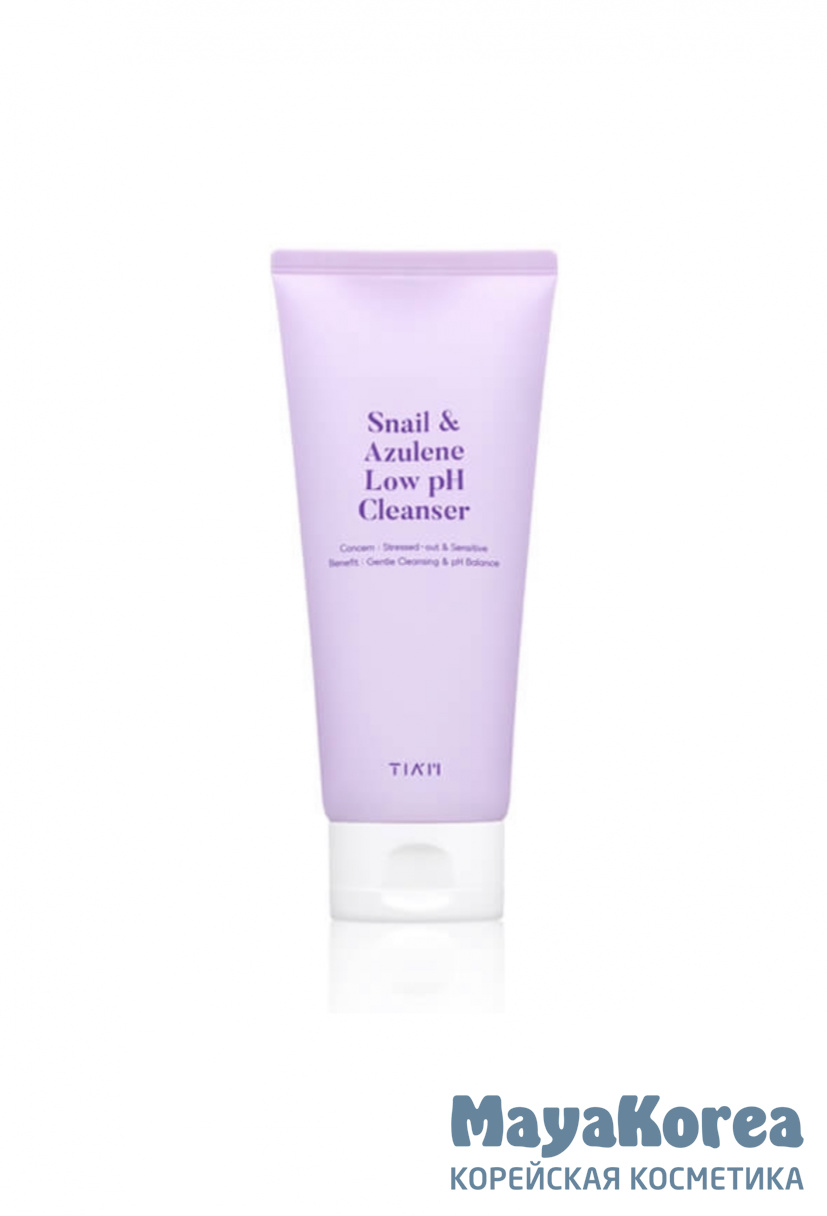 TIAM Гель для умывания с муцином улитки и азуленом - Snail & Azulene Low pH Cleanser, 200мл