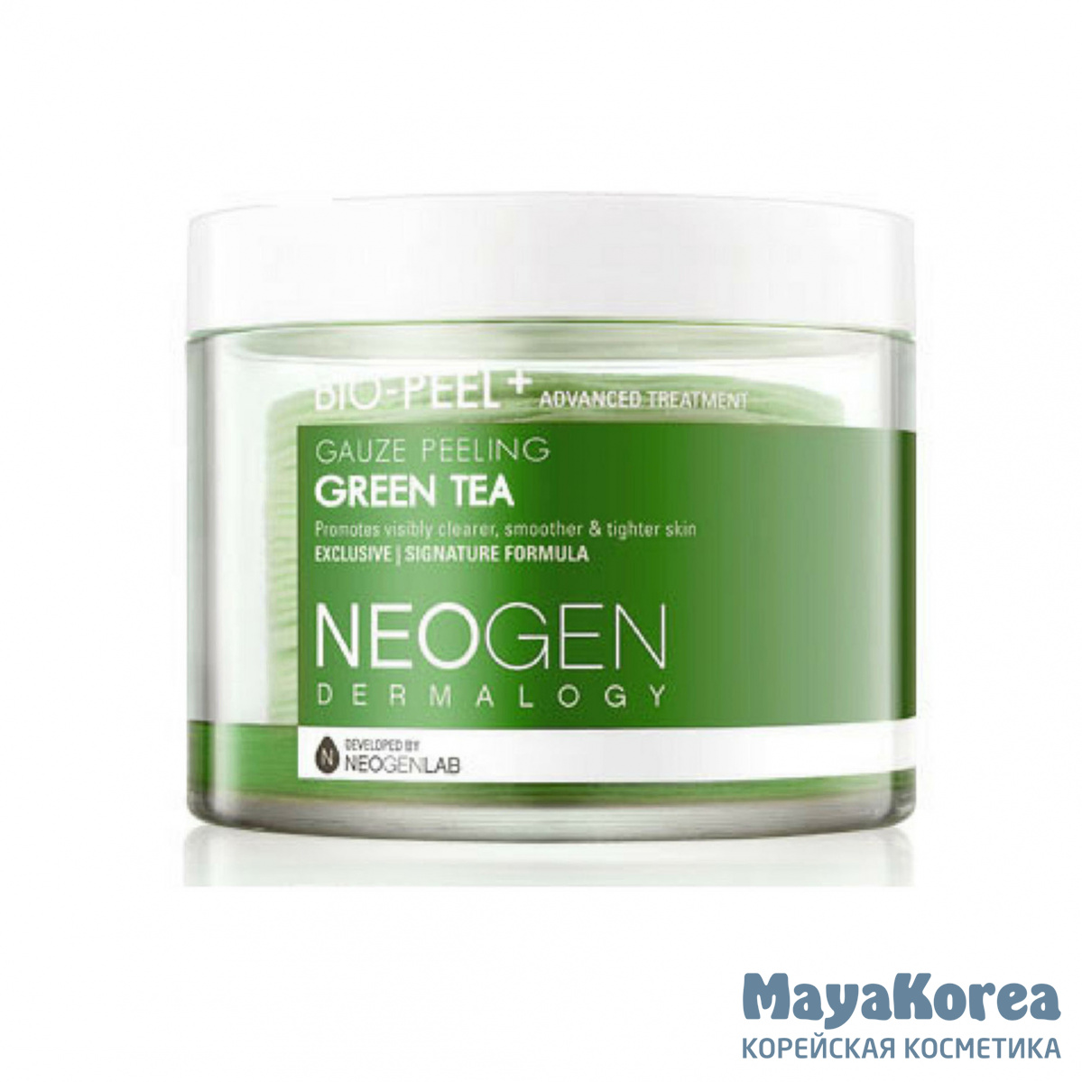 Успокаивающие пилинг-пэды с зеленым чаем Neogen DERMATOLOGY BIO-PEEL GAUZE PEELING GREEN TEA 200 мл