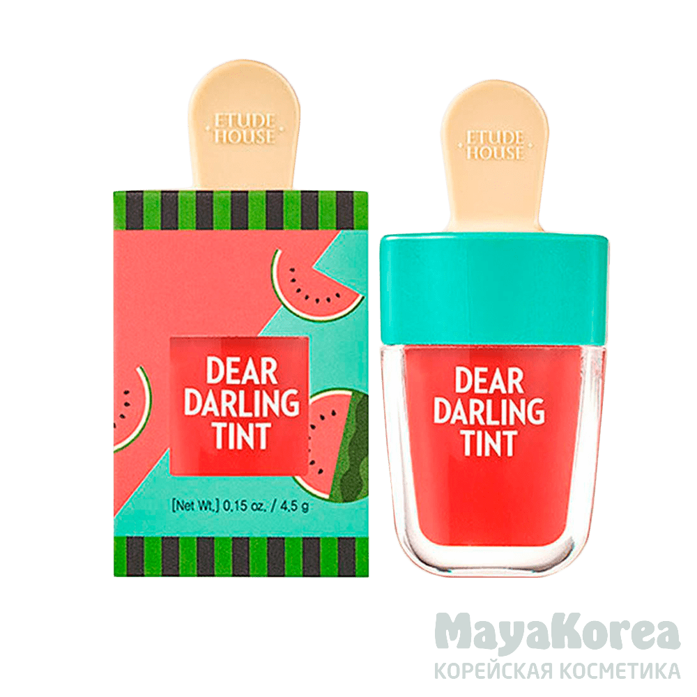 ETUDE HOUSE Увлажняющий гелевый тинт для губ Красный Арбуз Dear Darling Water Gel Tint Watermelon Red