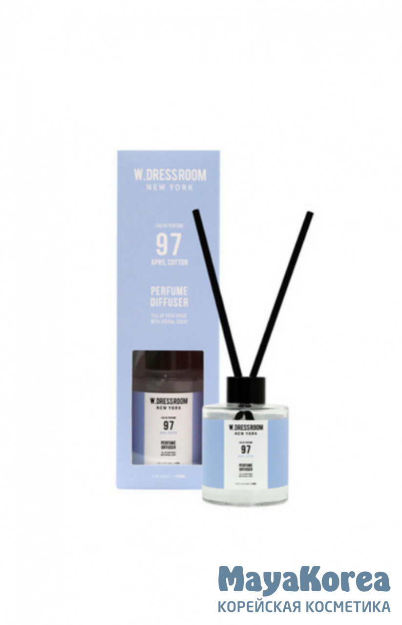 Диффузор для дома № 97, W.Dressroom New Perfume Diffuser Home Fragrance Aromatherapy № 97 April Cotton 120ml