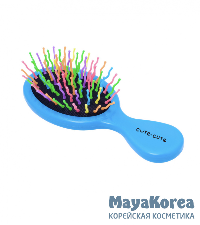 [CUTE-CUTE] Расческа для волос МАССАЖНАЯ с цветными зубчиками цвет ассорти длина 135 мм, 1 шт