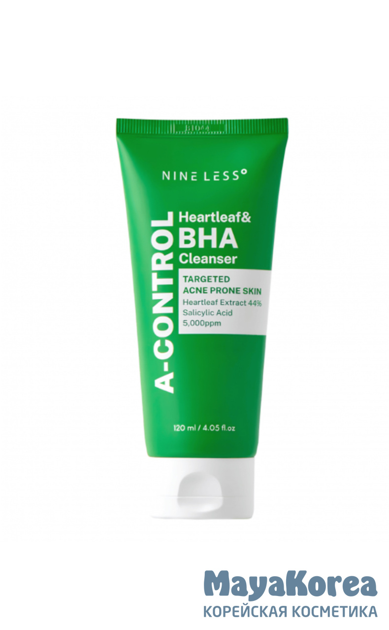 Пенка очищающая для проблемной кожи  NINE LESS A-Control Heartleaf & BHA Cleanser 120ml