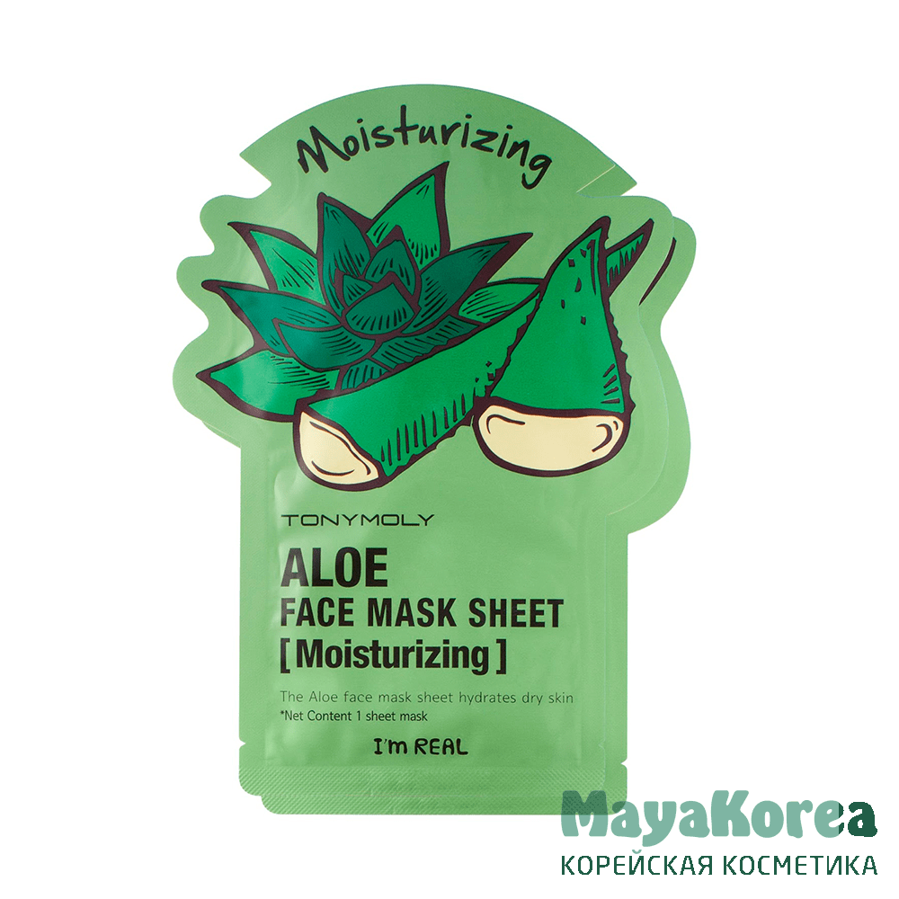 TONYMOLY I'm ALOE Mask Sheet Moisturizing Тканевая маска для лица с экстрактом алоэ увлажняющая