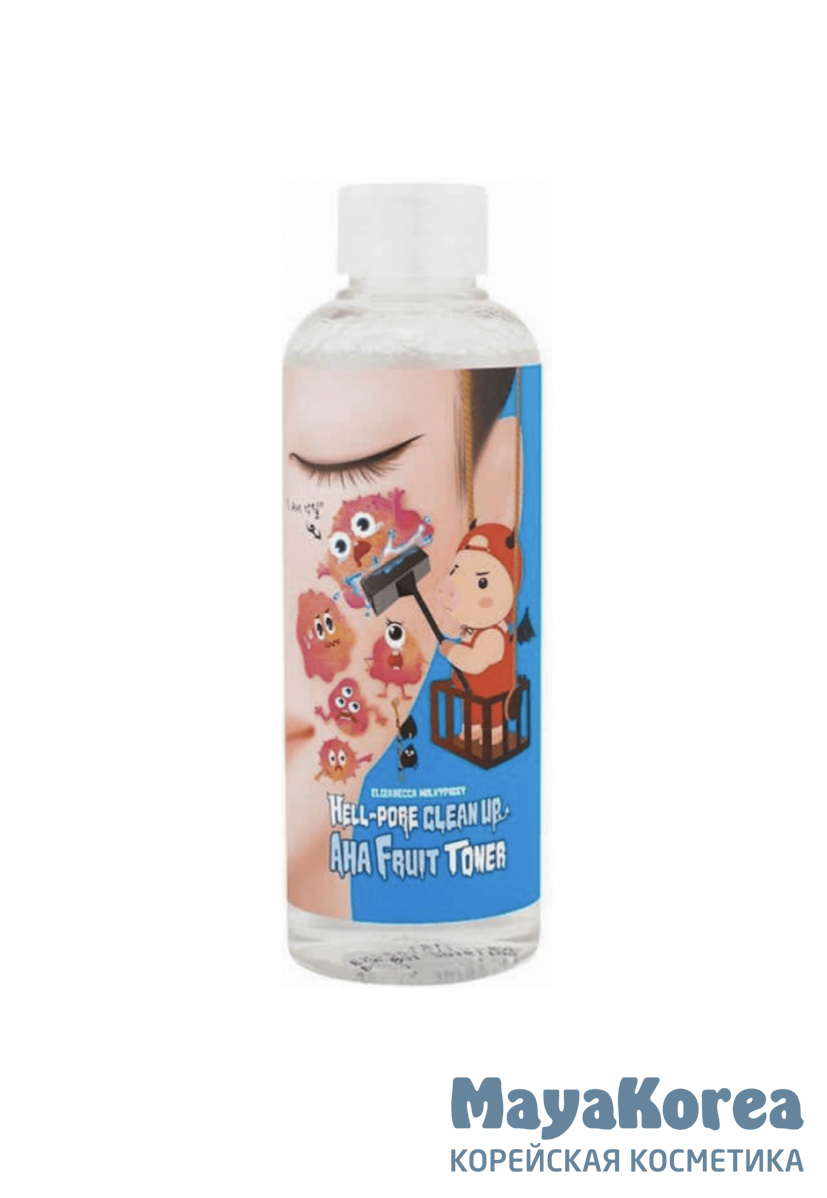[Elizavecca] Тонер-пилинг ФРУКТОВЫЕ КИСЛОТЫ Hell-Pore Clean Up Aha Fruit Toner, 200 мл