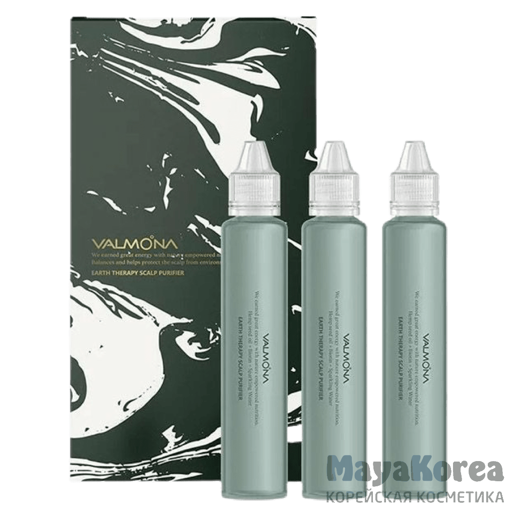 [VALMONA] НАБОР Сыворотка для кожи головы ОЧИЩАЮЩАЯ Earth Therapy Scalp Scaler, 6 шт * 15 мл