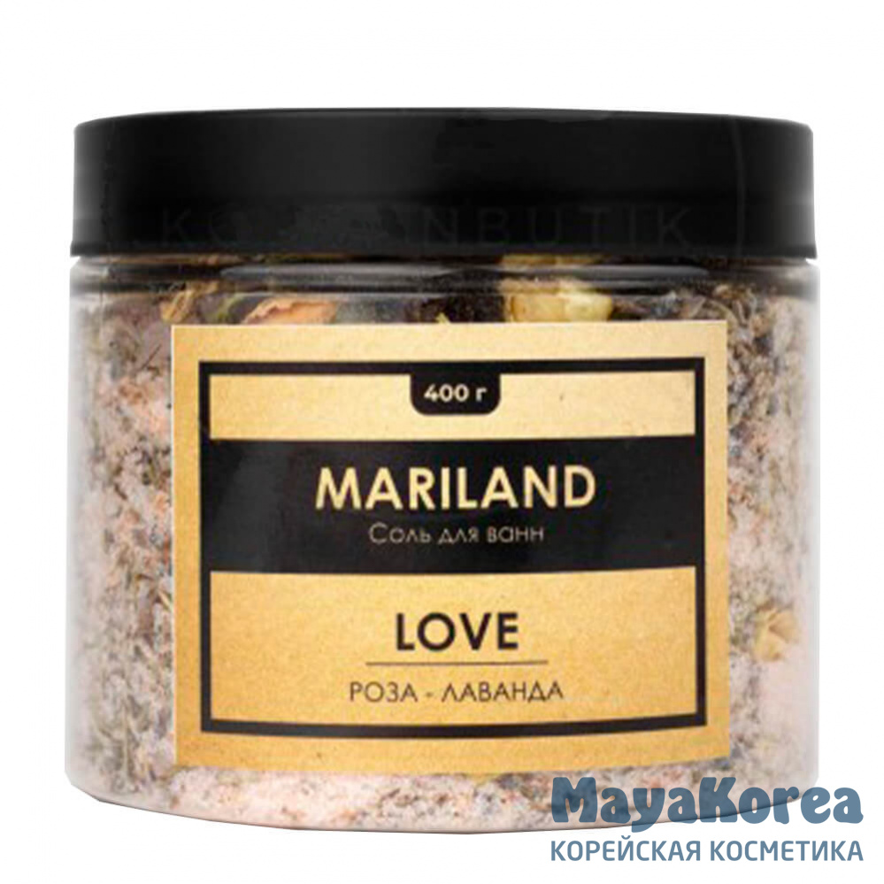 Расслабляющая соль для ванн с цветками лаванды и чайной розы MARI LAND Love Sea Salt 400 гр