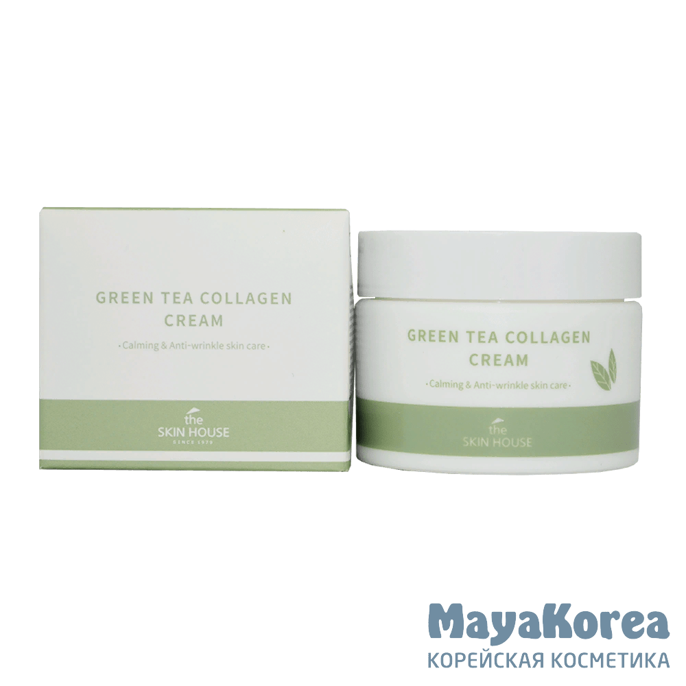 The Skin House Green Tea Collagen Cream, 50ml Успокаивающий крем на основе коллагена и экстракта зелёного чая, 50мл, The Skin House