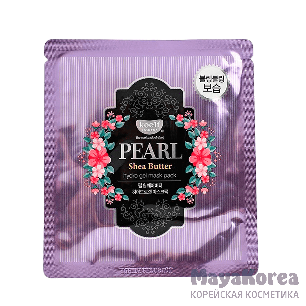 KOELF Pearl & Shea Butter Hydro Gel Mask Pack, 30g Гидрогелевая маска для лица с жемчужной пудрой и маслом ши, 30г, KOELF
