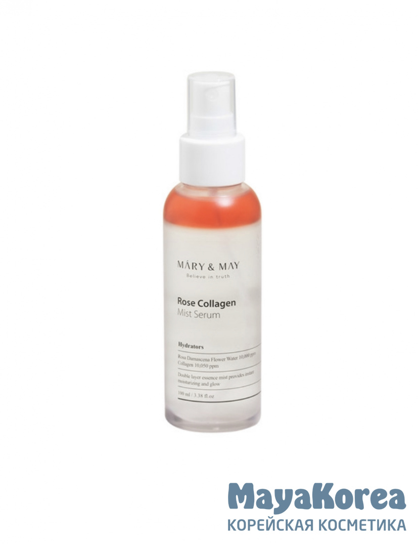 Мист-сыворотка для лица, Mary&May Rose Collagen Mist Serum 100ml