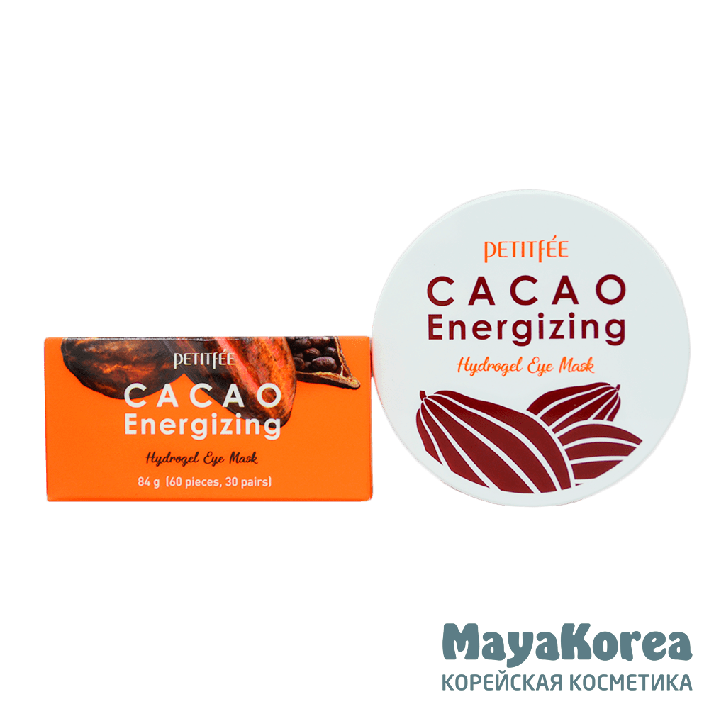 Тонизирующие гидрогелевые патчи с какао Petitfee Cacao Energizing Hydrogel Eye Patch 84 гр
