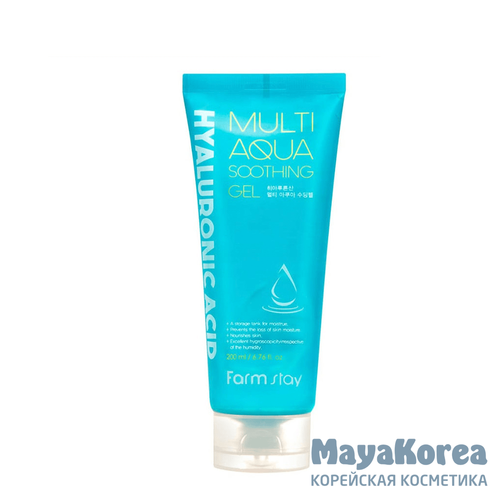 FarmStay Гель успокаивающий с гиалуроновой кислотой - Hyaluronic acid aqua soothing gel, 200мл