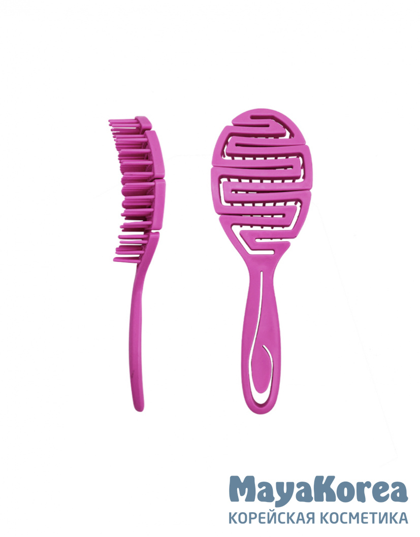 [COSMO STYLE] Расчёска массажная для бережного  расчесывания мокрых волос ОВАЛЬНАЯ РОЗОВАЯ 21,8 х 6,8 см, 1 шт.