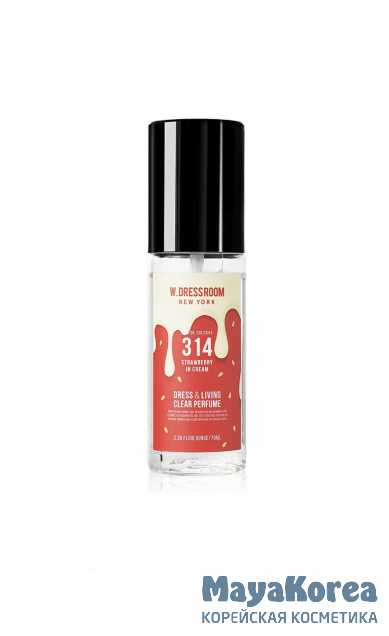 Спрей парфюмированный № 314, W.Dressroom Dress & Living Clear Perfume № 314 Strawberry in Cream 70ml