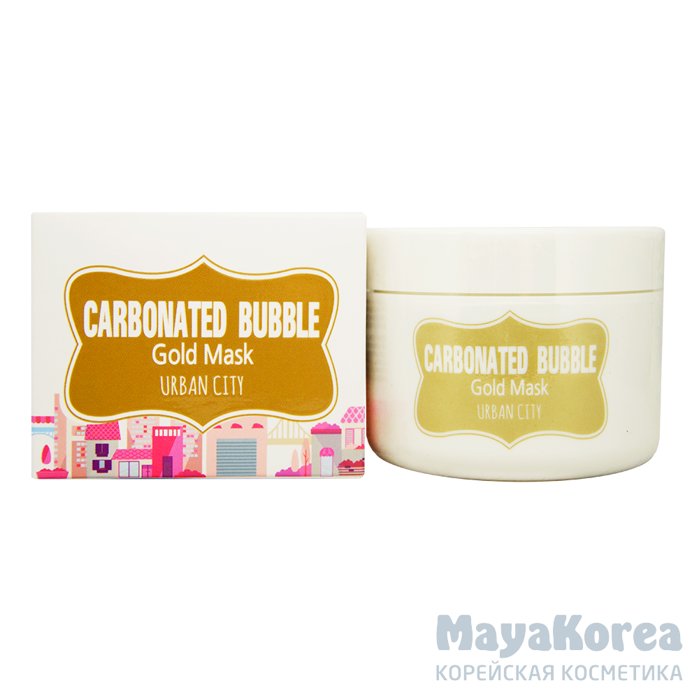 БХ Маска для лица глиняно-пузырьковая с золотом Urban City Carbonated Bubble Gold Mask 100мл