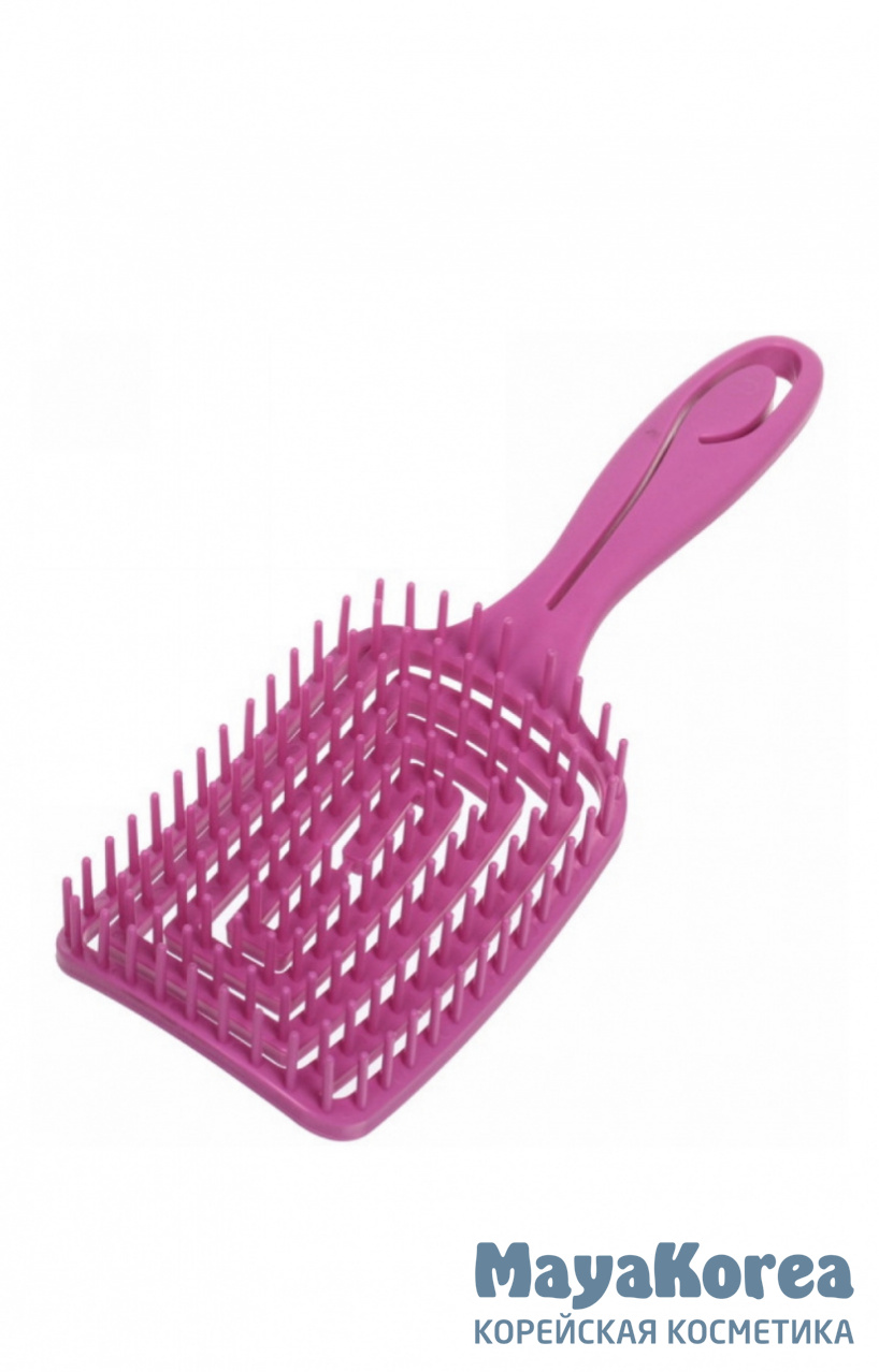 [COSMO STYLE] Расчёска массажная для бережного расчёсывания мокрых волос БОЛЬШАЯ ПРЯМОУГОЛЬНАЯ РОЗОВАЯ, 23 х 8 см