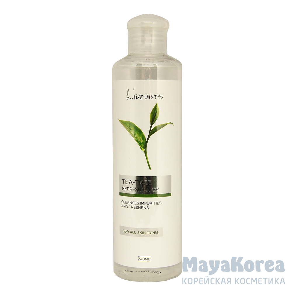 Тонер успокаивающий с экстрактом зеленого чая L’ARVORE "TEA-TREE REFRESH TONER", 248 мл.