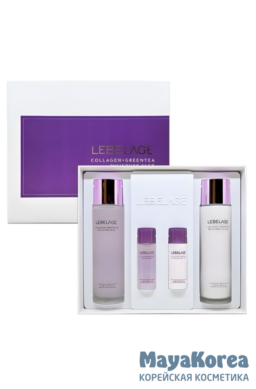 LEBELAGE COLLAGEN + GREEN TEA MOISTURE 2SET Набор с коллагеном и зеленым чаем для увлажнения кожи