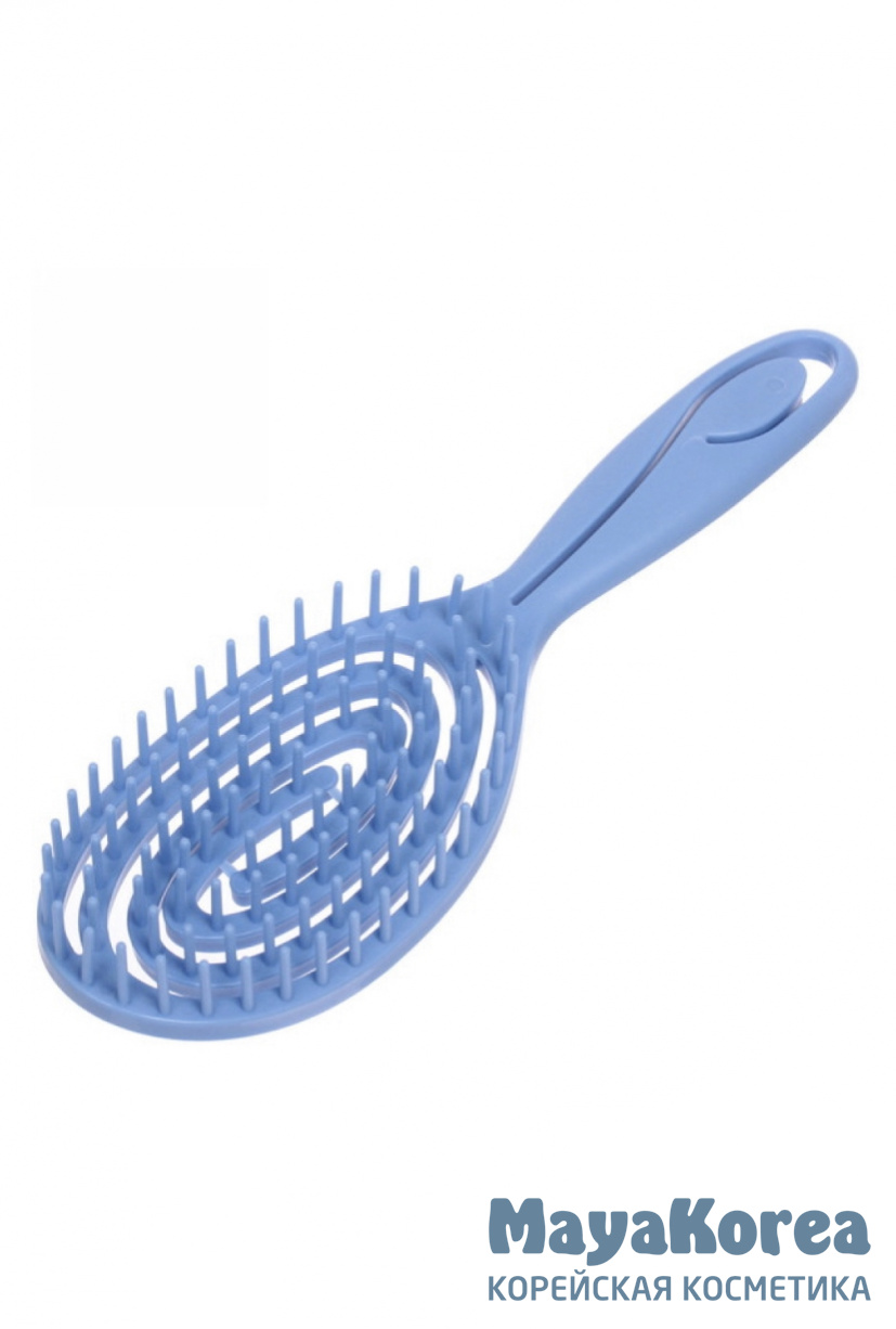 [COSMO STYLE] Расчёска массажная для бережного расчёсывания мокрых волос ОВАЛЬНАЯ ГОЛУБАЯ, 22,5 х 6,8 см