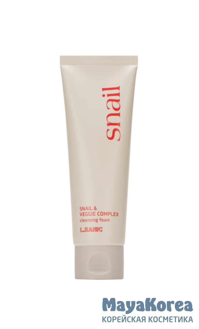 Обновляющая очищающая пенка для лица с муцином улитки и растительным комплексом, 120мл, L.Sanic Renewing Snail and Veggie Complex Cleansing Foam, 120ml