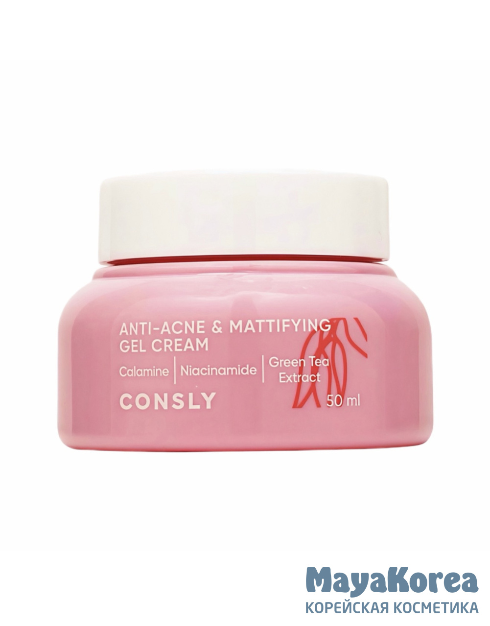 Consly So Basic Calamine Anti-Acne & Mattifying Gel Cream, 50ml Матирующий крем-гель с каламином, ниацинамидом и экстрактом зеленого чая, 50мл, Consly