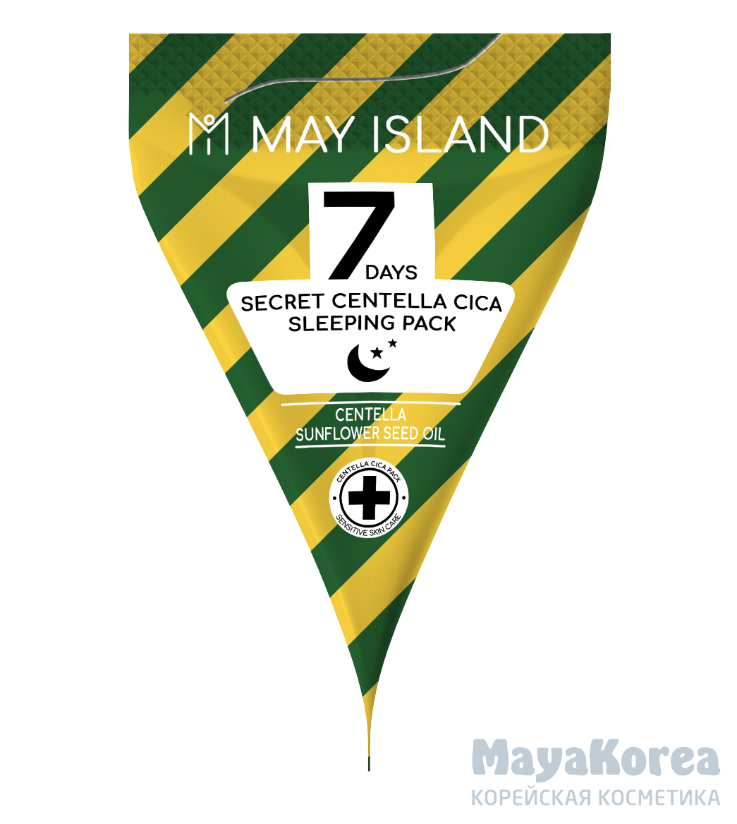 May Island Seven Days Secret Centella Cica Sleeping Pack, 5g Успокаивающая ночная маска с центеллой азиатской, 5г May Island