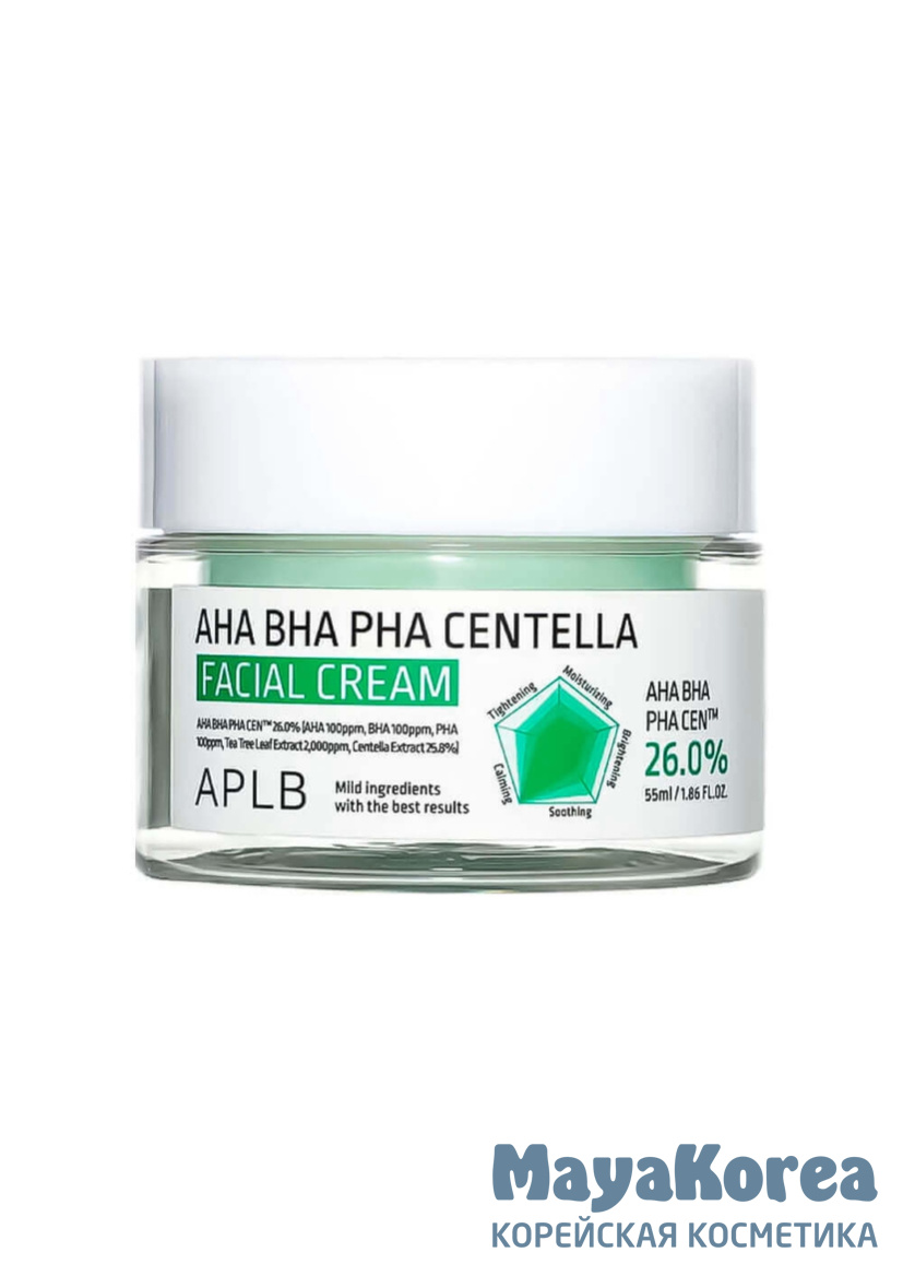 APLB Крем для лица с центеллой и кислотами AHA BHA PHA CENTELLA FACIAL CREAM (55 мл)