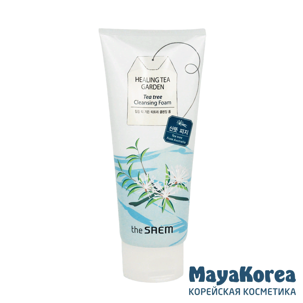 The saem cleansing foam. The Saem пенка для умывания с экстрактом чайного дерева. Пенка Healing Tea Garden инструкция. Seventeen пенка-гель для лица очищающий с маслом чайного дерева.