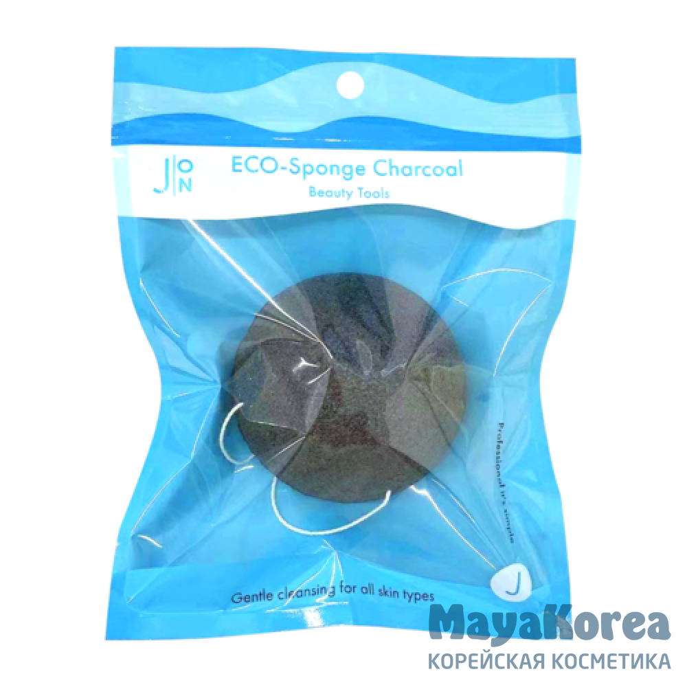 [J:ON] Спонж конняку ДРЕВЕСНЫЙ УГОЛЬ ECO-Sponge Charcoal