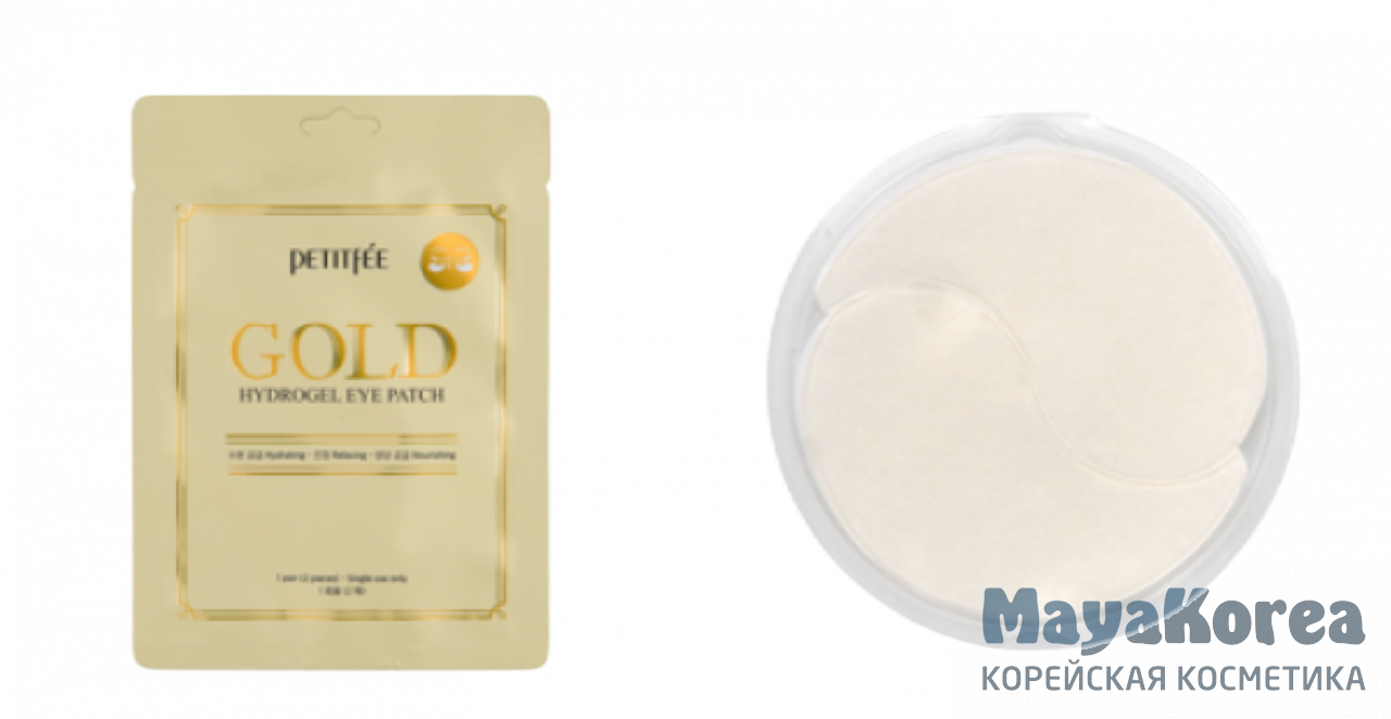 Petitfee Патчи для глаз «золото» - Gold hydrogel eye patch, 2шт