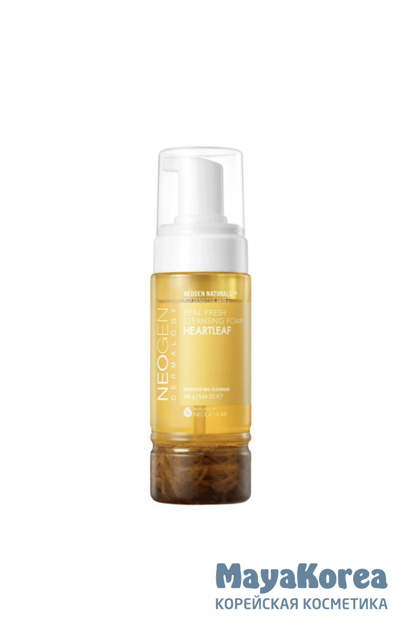Успокаивающая кислородная пенка с экстрактом хауттюйнии Neogen Dermalogy Real Fresh Foam Cleanser Heartleaf 160g