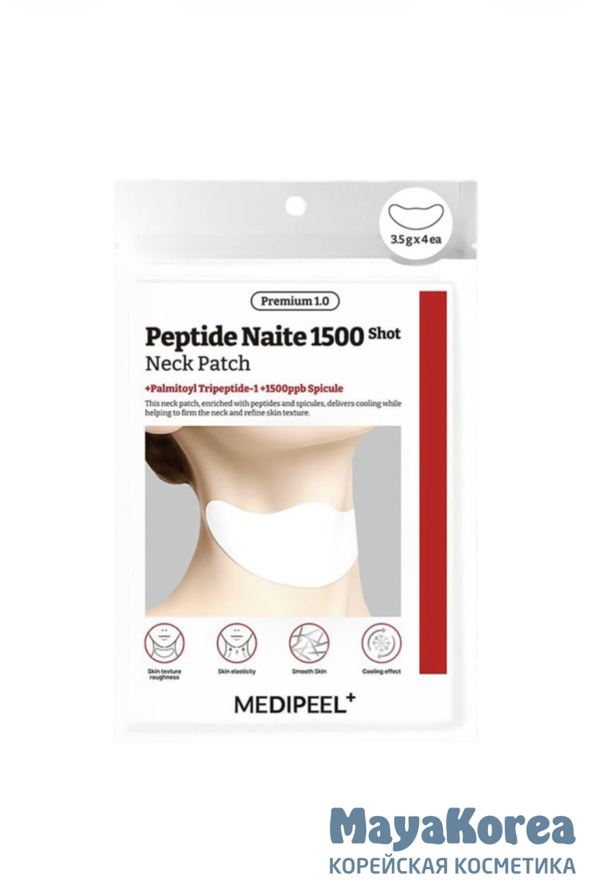 Омолаживающая патч-маска для шеи MEDIPEEL⁺ Peptide Naite 1500 Shot Neck Patch (3.5г