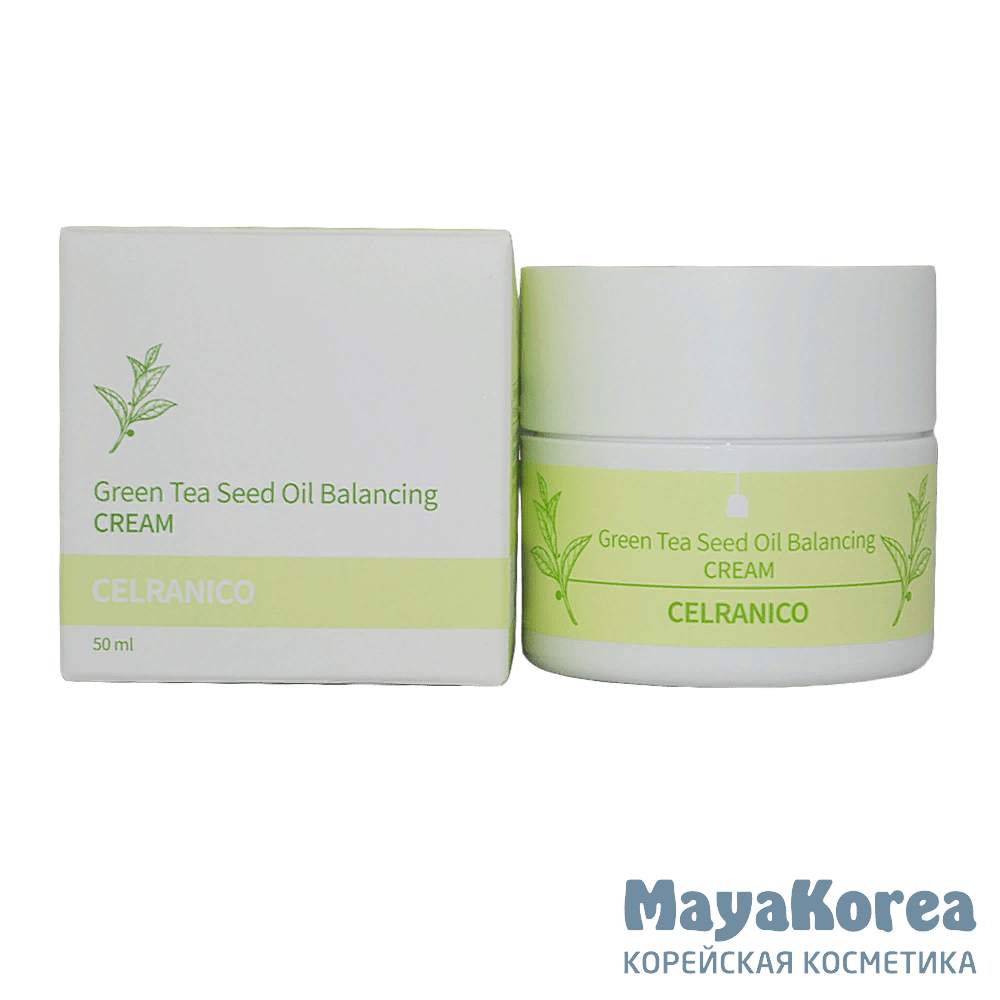 CELRANICO Green Tea Seed Oil Balancing Cream, 50ml Балансирующий крем с семенами зеленого чая, 50 мл, CELRANICO