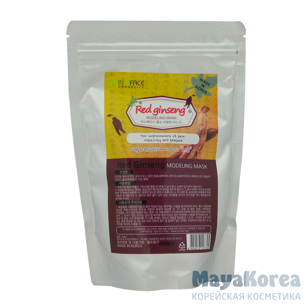 INOFACE Red Ginseng Modeling Mask, 200g Альгинатная маска с красным женьшенем, 200г, INOFACE
