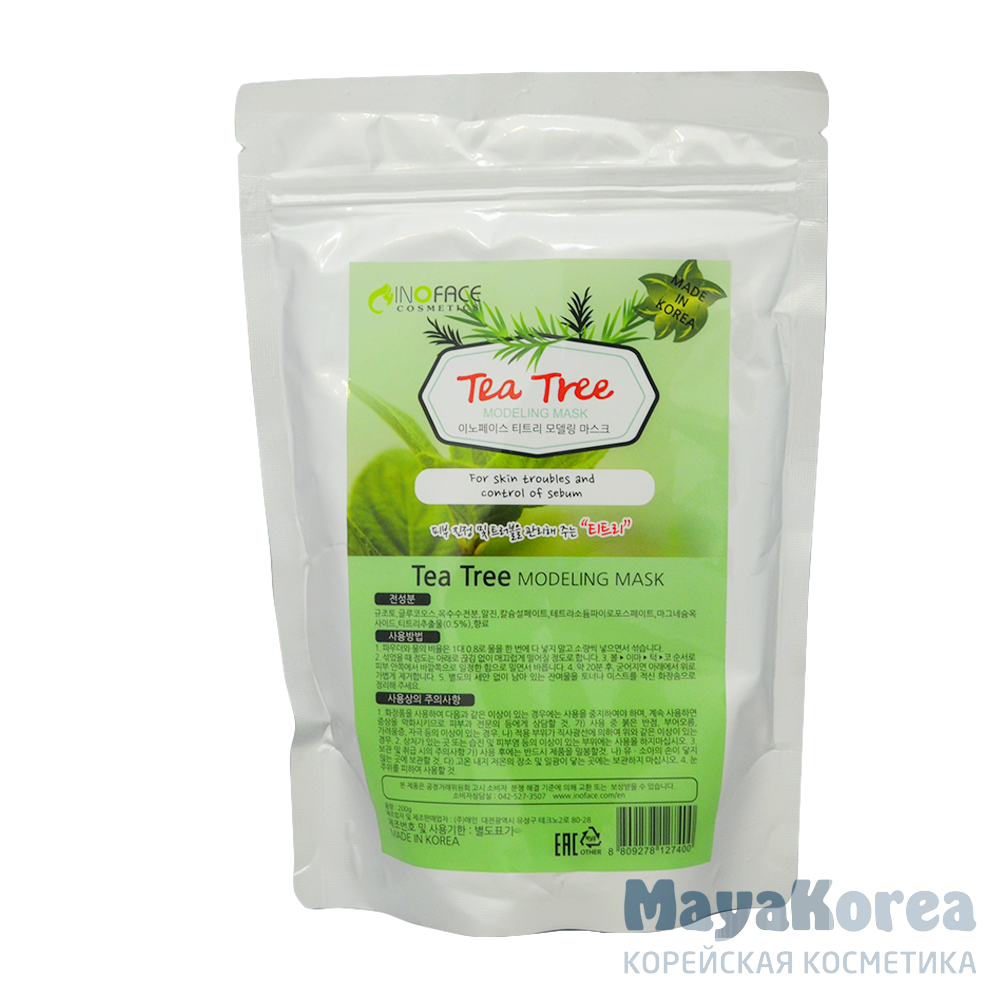 INOFACE Tea Tree Modeling Mask, 200g Альгинатная маска с экстрактом чайного дерева, 200г, INOFACE