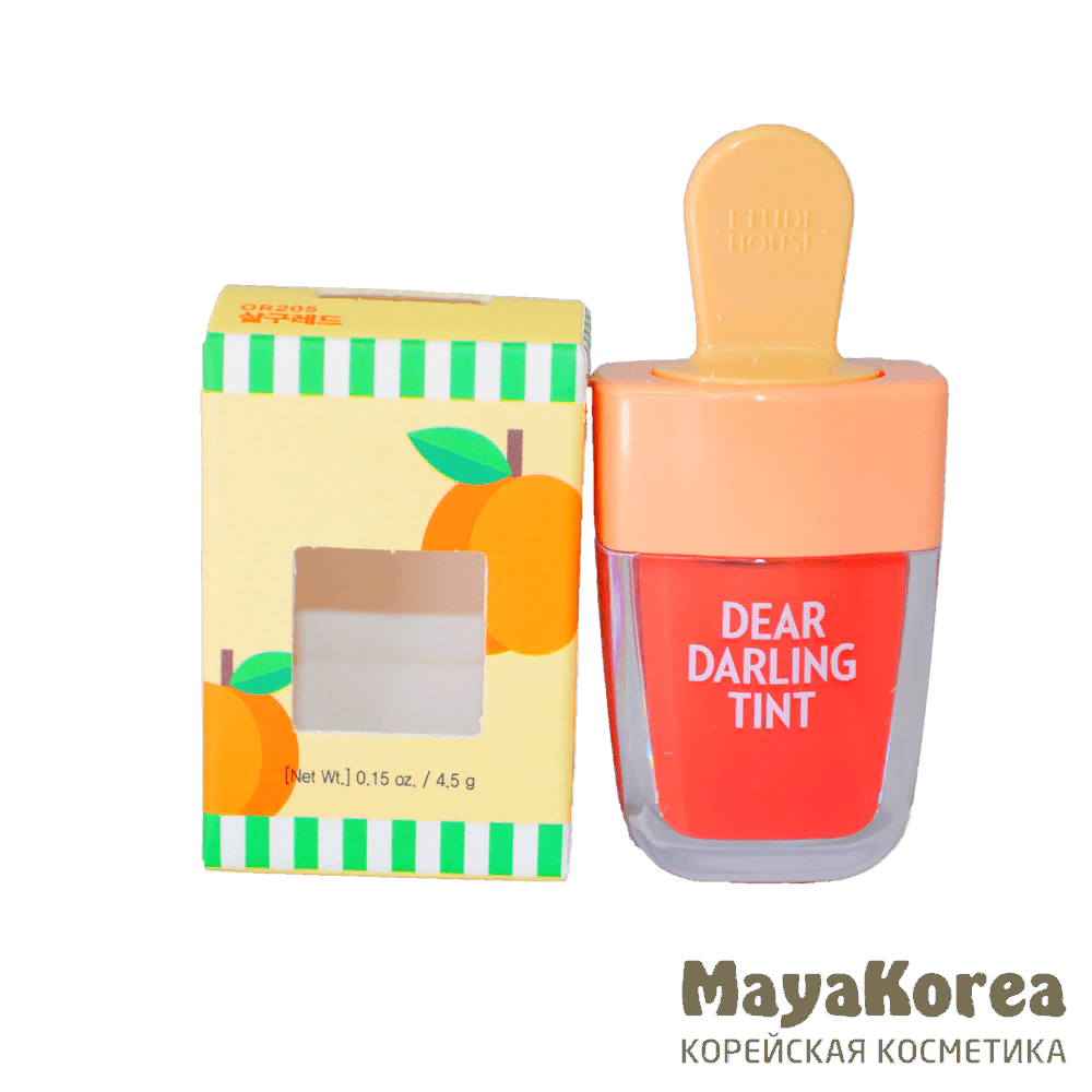 ETUDE HOUSE Увлажняющий гелевый тинт для губ Красный Абрикос Dear Darling Water Gel Tint Apricot Red