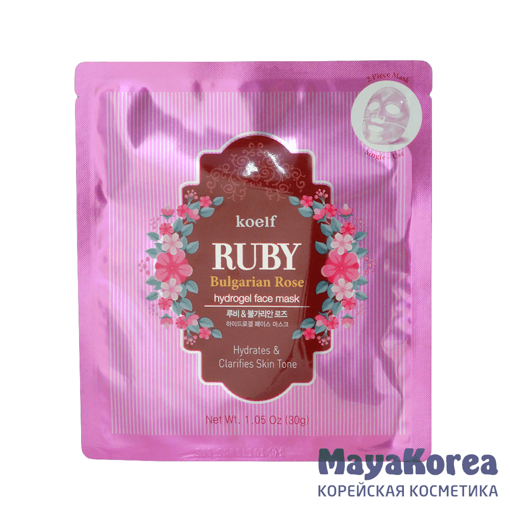 Koelf Маска гидрогелевая с экстрактом болгарской розы - Ruby & bulgarian rose, 30г