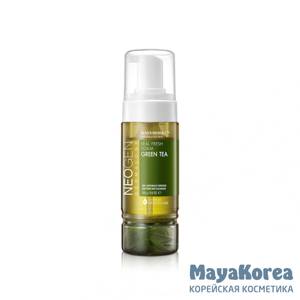 Neogen Успокаивающая пенка для умывания с зелёным чаем DERMALOGY REAL FRESH FOAM CLEANSER GREEN TEA 160 гр.