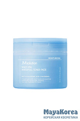 JM SOLUTION MULTI-HYA WATERFULL TONER PADS Увлажняющие тонер-пэды с гиалуроновой кислотой и пантенолом 170мл (100шт)