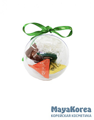 АЮМ MINI  Набор новогодний ШАР Д9см (5 пирамидок+мишура+лента)