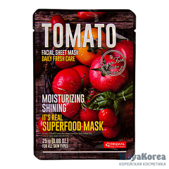[DERMAL] Маска для лица тканевая ТОМАТ It's Real Superfood Mask TOMATO, 25 мл