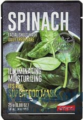 [DERMAL] Маска для лица тканевая ШПИНАТ It's Real Superfood Mask SPINACH, 25 мл