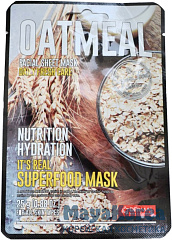 [DERMAL] Маска для лица тканевая ОВСЯНАЯ КРУПА It's Real Superfood Mask OATMEAL, 25 мл