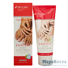 [3W CLINIC] Крем д/ног Enrich Lovely Foot Treatment, 150мл