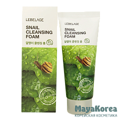 LEBELAGE Snail Cleansing Foam, 100ml Пенка для умывания с муцином улитки, 100мл, LEBELAGE