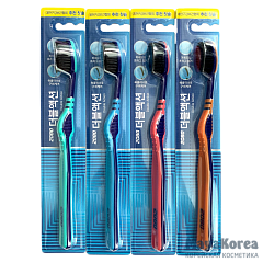 KeraSys Щетка зубная с черной щетиной «средней жесткости» - Dental clinic 2080 double action, 1шт