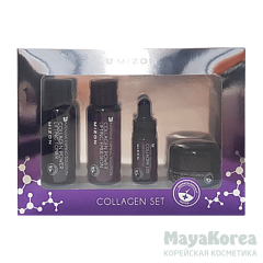 MIZON Collagen miniature SET Набор: Эмульсия для лица, Тонер для лица, Сыворотка для лица, Крем для 40мл/40мл/15мл/9.3мл